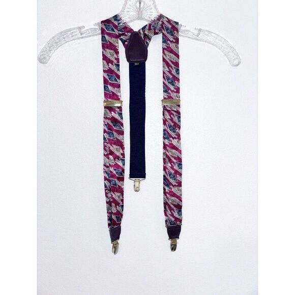 CAS Germany Other - CAS Germany Burgundy Blue Brown Silk Suspenders
